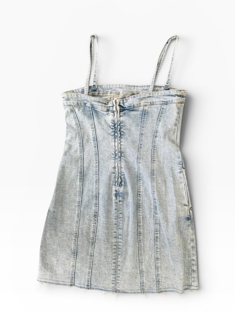 Miou Muse Denim Mini Dress – M- Boutique- Summer MSRP $80 - Picture 5 of 16